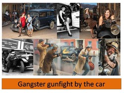 Gangster gunfight by the car
